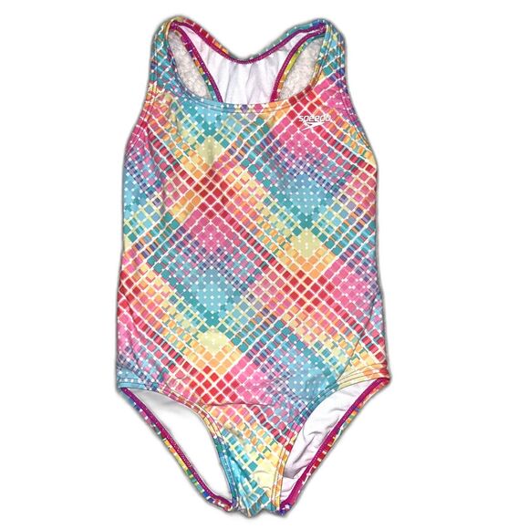 Speedo Girls Swimsuit Bundle Lot of 3 Racerback Rainbow Mermaid (Girls S, M, 8) - Picture 5 of 10